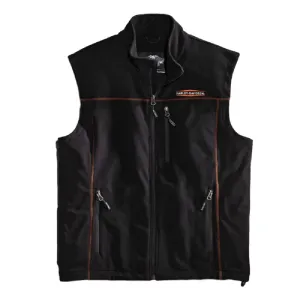 Harley-Davidson Men's Windproof Fleece Motorcycle Vest, Black. 98567-16VM