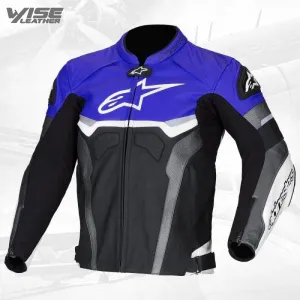 Alpinestars Blue Croes Celer Style Leather Jacket