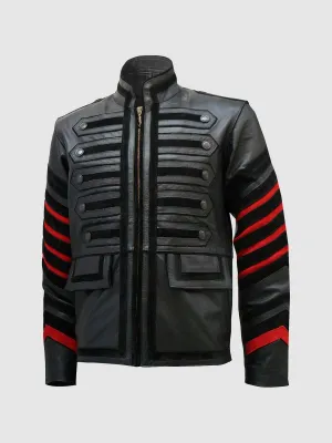 Black Military Leather Jacket