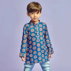 Blue Captain America Printed Kurta