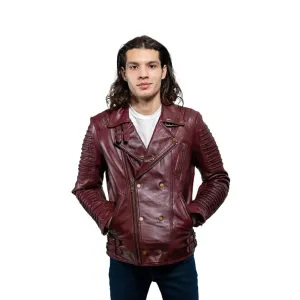 Brooklyn Mens Lambskin Leather Jacket Oxblood