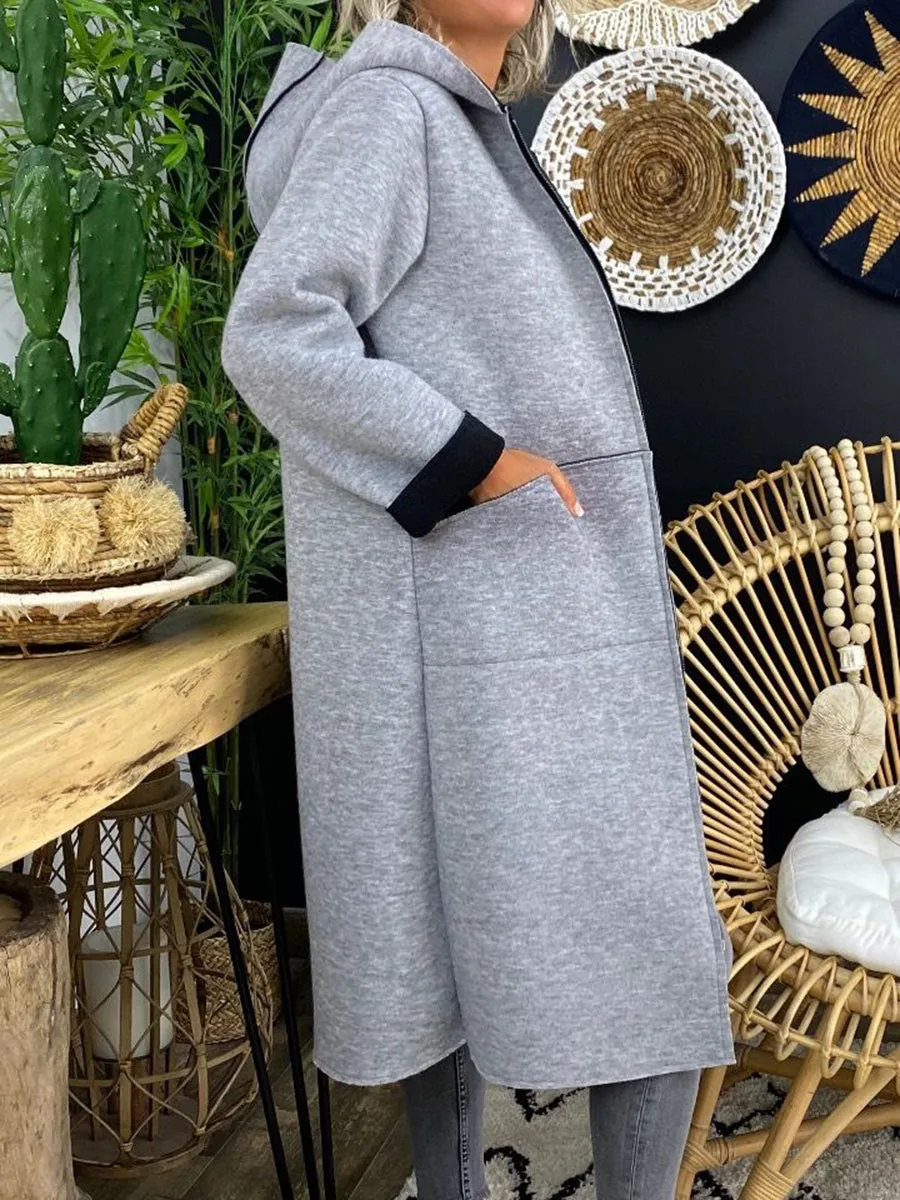 Casual Long Hooded Loose Coat