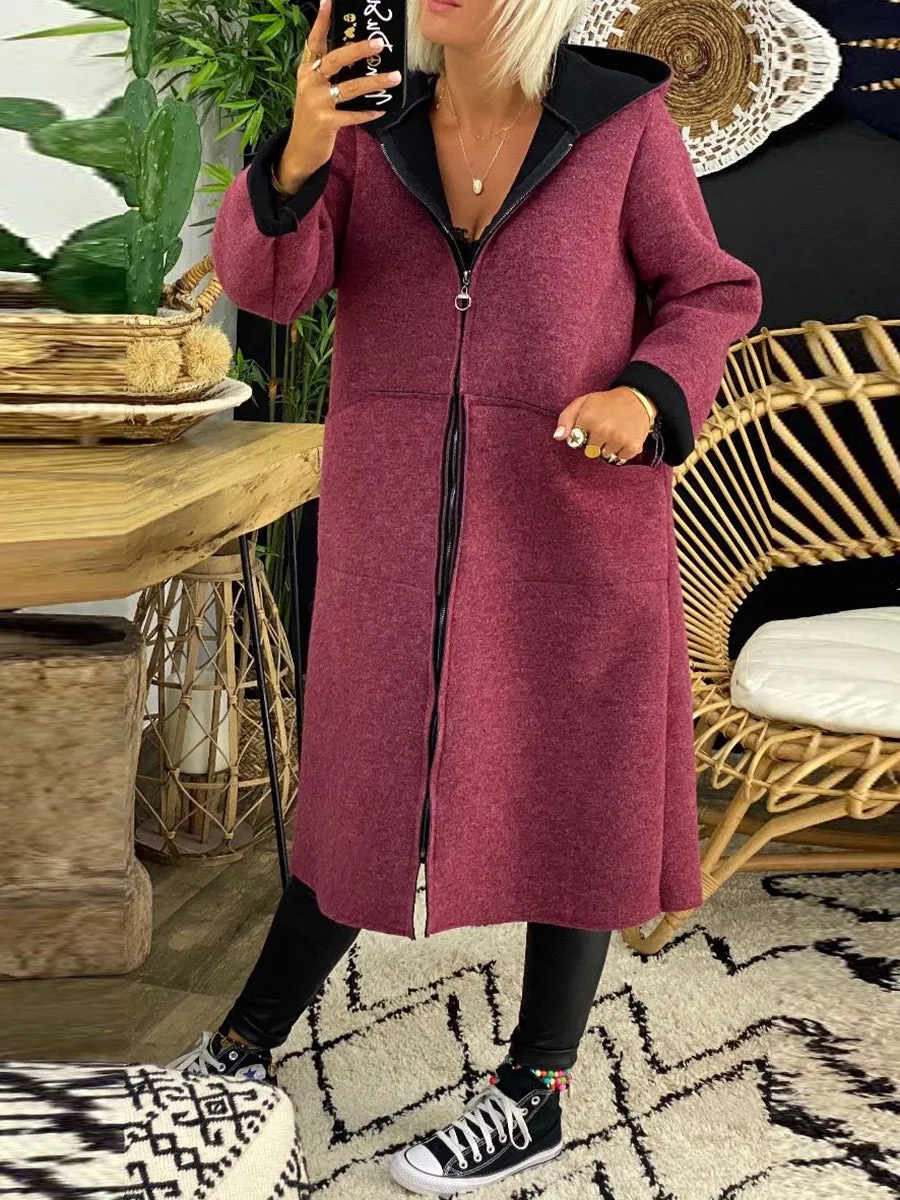 Casual Long Hooded Loose Coat