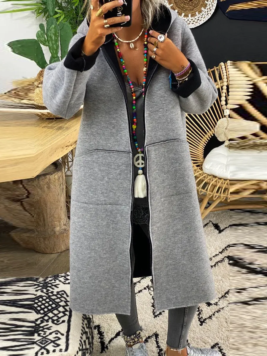 Casual Long Hooded Loose Coat