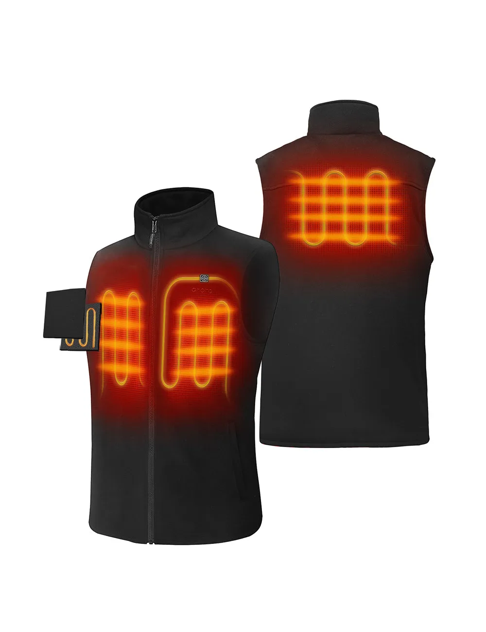 Men's Heated Fleece Vest - Black