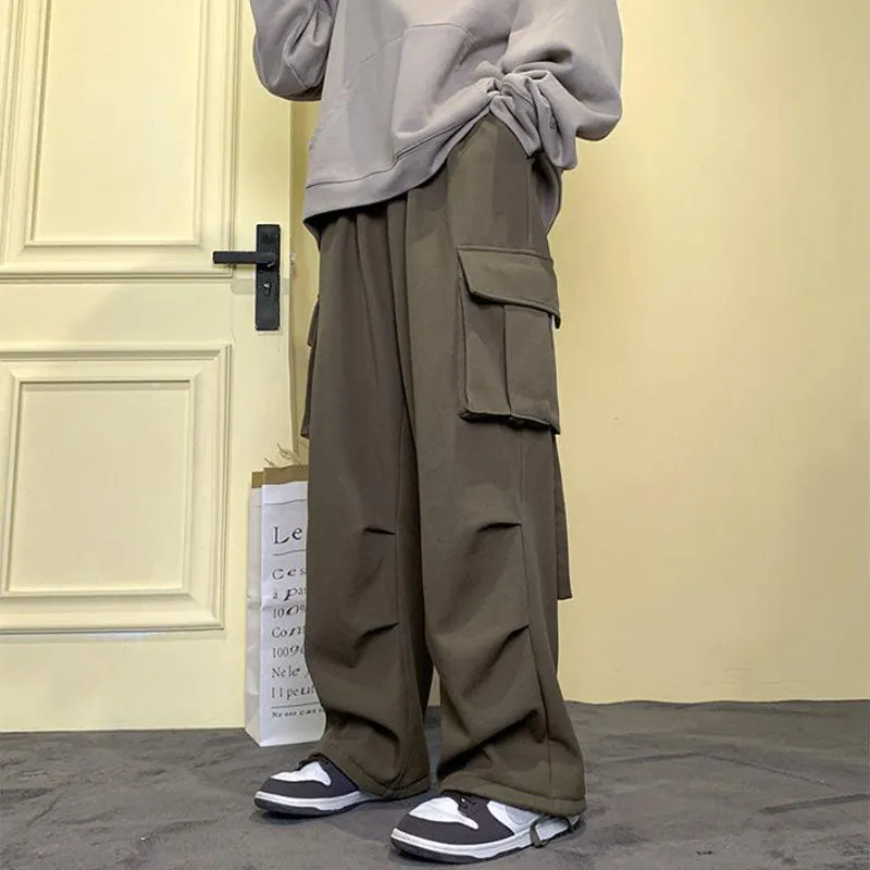 Men's Japanese Loose Straight Cargo Pants