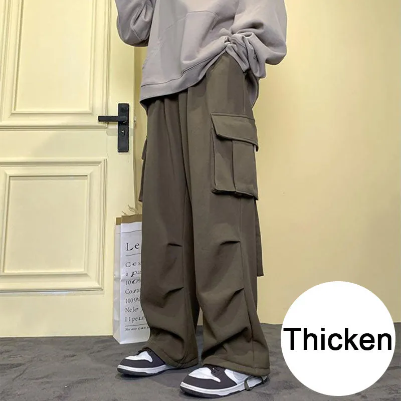 Men's Japanese Loose Straight Cargo Pants