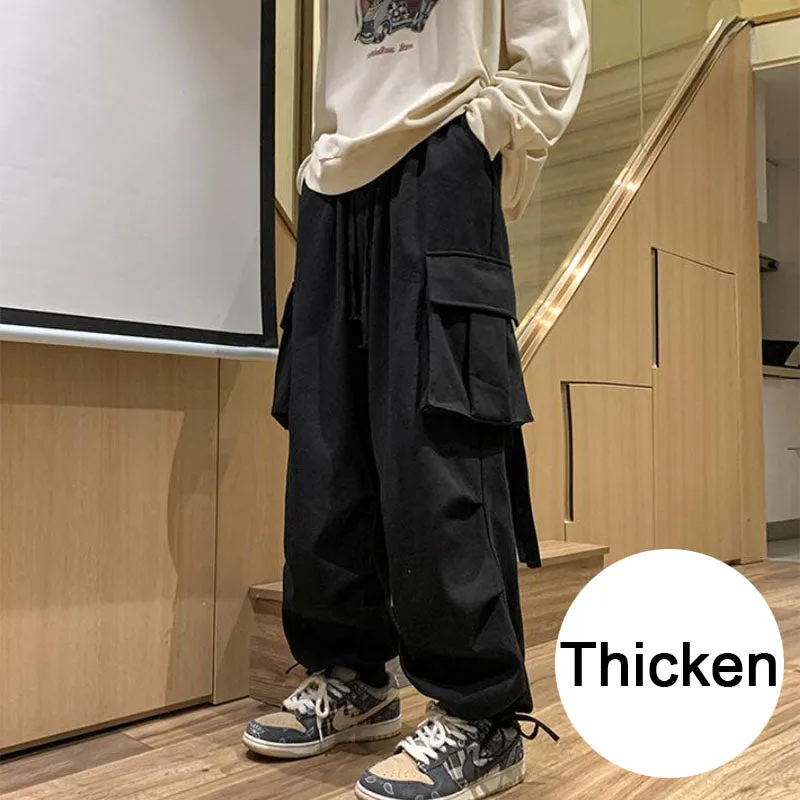 Men's Japanese Loose Straight Cargo Pants