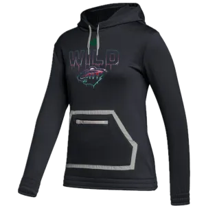 Minnesota Wild Women's adidas Black Drip Pullover Hoodie