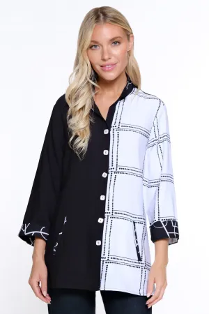 Mixed Media Tunic - Petite - Abstract Multi