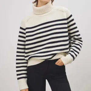 Nili Lotan - Gideon Sweater in Ivory Dark Navy