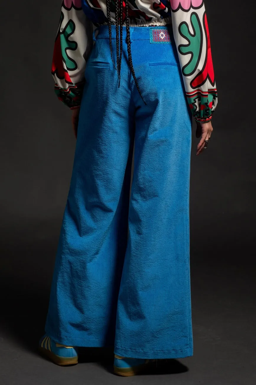 OVERSIZED WIDE CORDUROY PANTS "SKY" BLUE