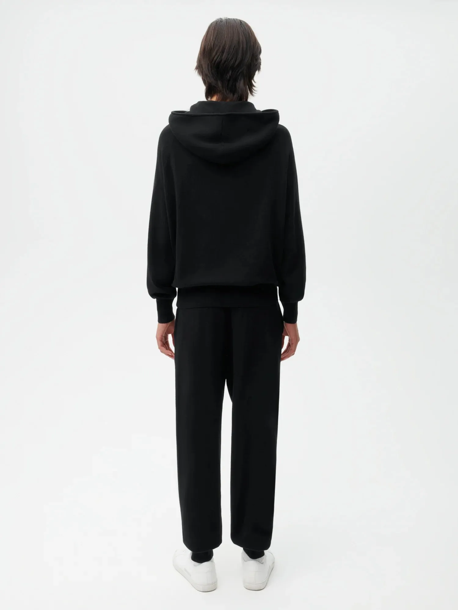 Recycled Cashmere Track Pants—black