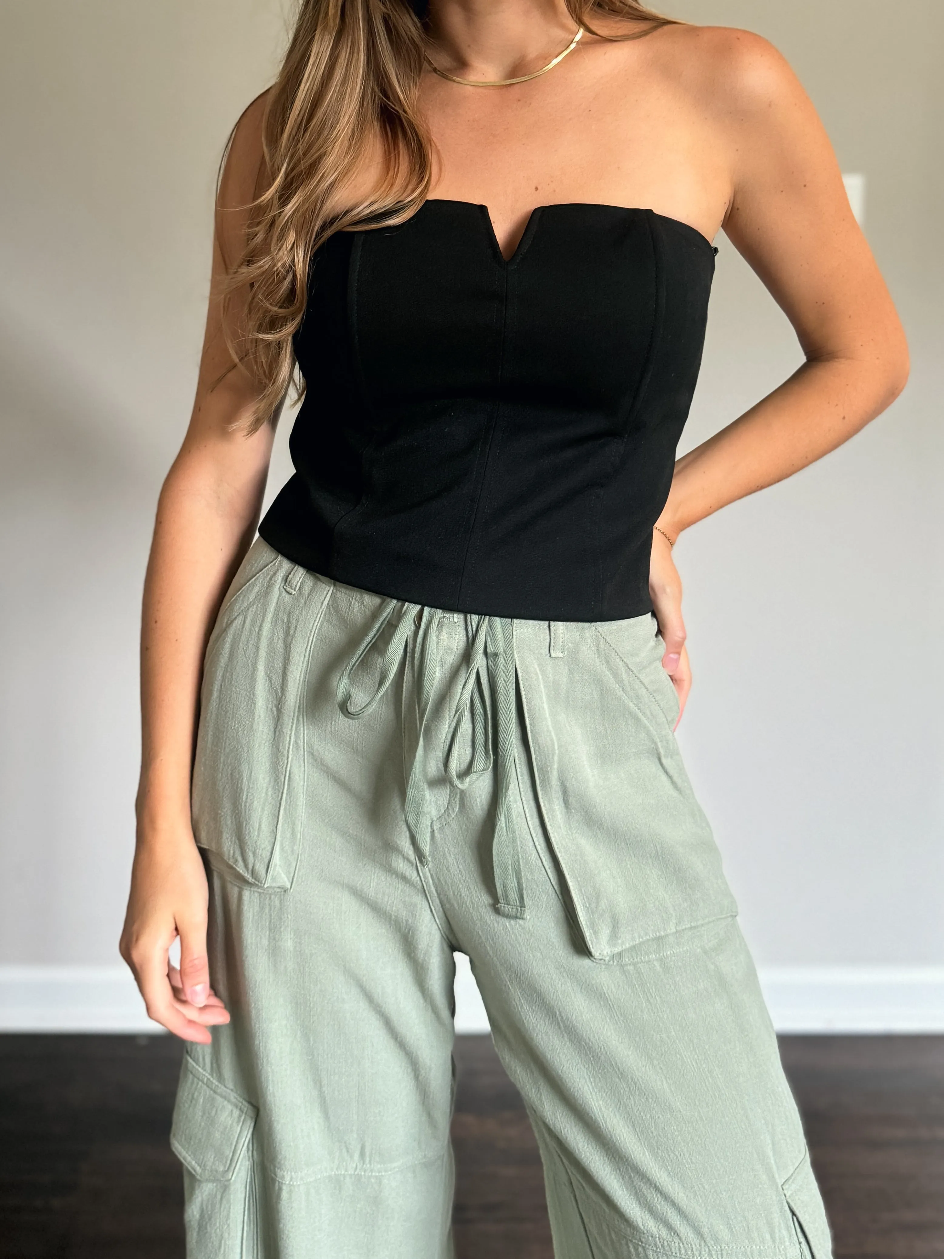 Relaxed Fit Green Cargo Pants