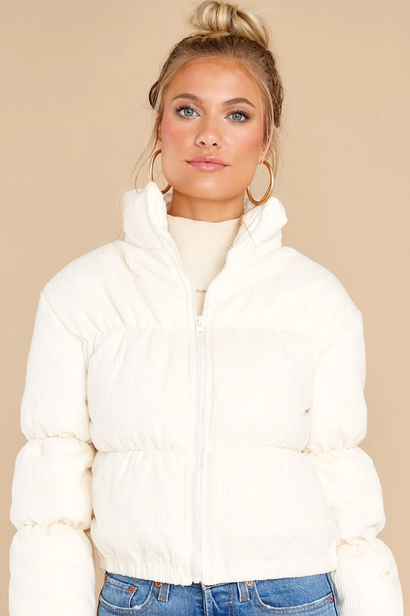 Soft And Sweet White Puffer Jacket