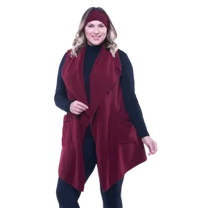 Stacey Cozy Coat Fleece Vest and Headband Set