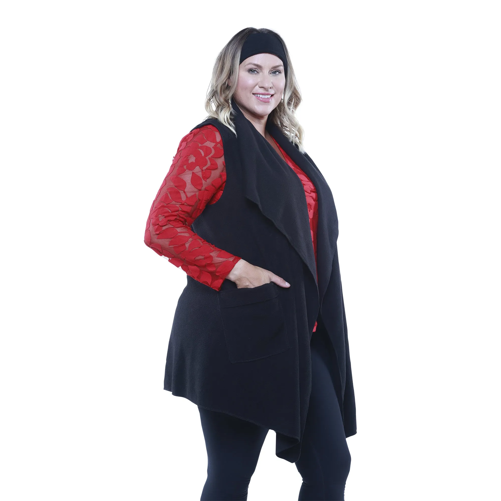 Stacey Cozy Coat Fleece Vest and Headband Set