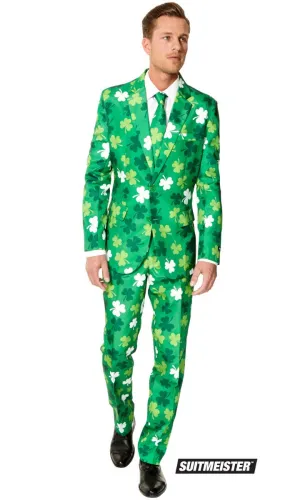 Suitmeister Mens Green St Patricks Day Shamrocks Suit