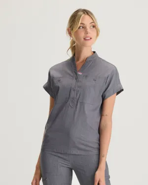 TENCEL™ Fiji‎ ‎ Banded Collar Scrub Top