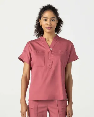 TENCEL™ Fiji‎ ‎ Banded Collar Scrub Top