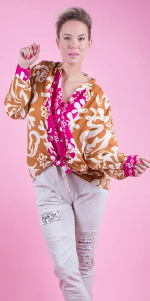 Two-Tone Aloha Print Shirt