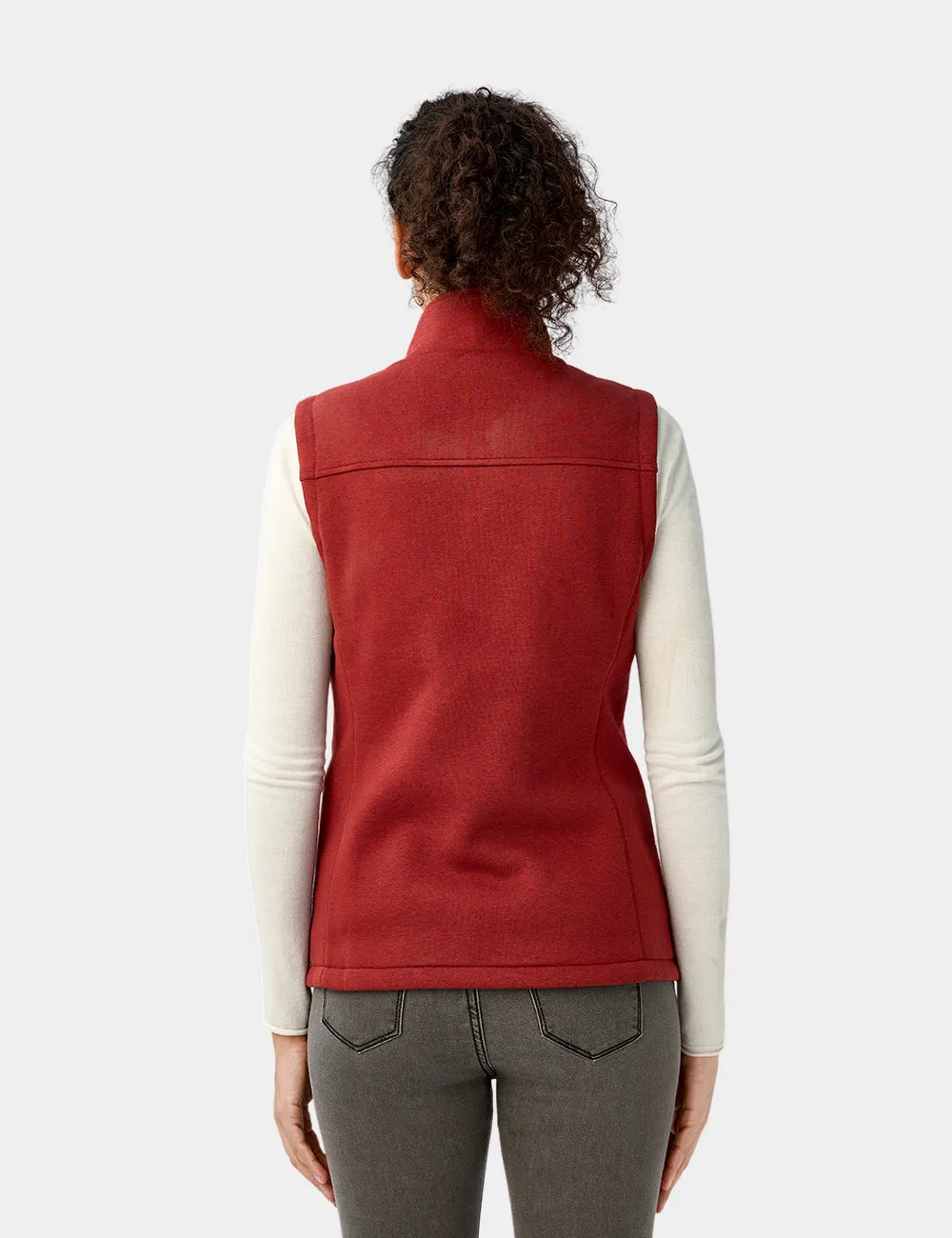 Women's Heated Fleece Vest - Red / Blue